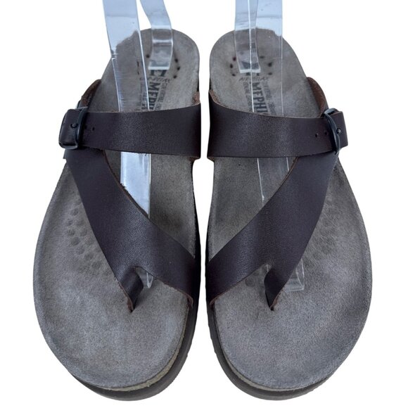 Mephisto Women's Helen Thong Sandal in Chestnut Leather, Size EU 37 / US 7 M - Picture 4 of 11